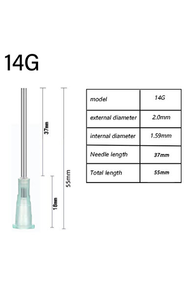 Choice9 10PCS 14G 55MM 10/50/100PCS 55mm Bayonet Style Dispensing Needle Syri...