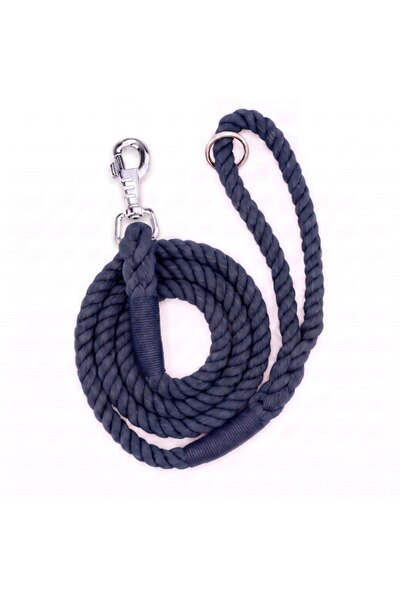Lusi Doog Navy Blue Dog Walking Collar Dog Walking Strap Natural Cotton Rope ...