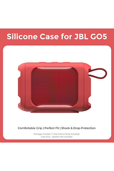 Choice3 حافظة حمراء فقط من SIKAI، حافظة سيليكون لسماعة JBL Go 5، غطاء حماية ل...