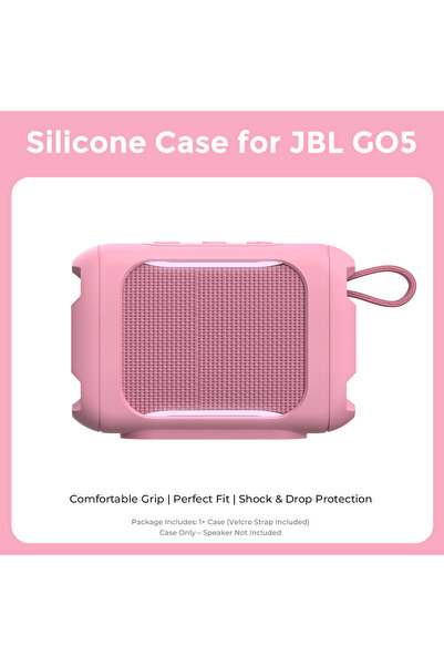 choice2 غطاء وردي اللون فقط من SIKAI، غطاء سيليكون لسماعة JBL Go 5، غطاء واقي...