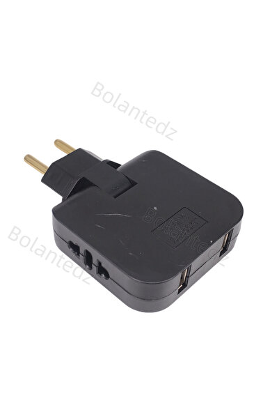 Choice مع 2 منفذ USB أسود 2 منفذ USB 3 في 1 محول مقبس طاقة الاتحاد الأوروبي ق...