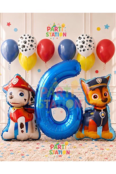 Parti Station Paw Patrol Balon Seti Paw Petrol 6 Yaş Balon Seti Paw Patrol Se...