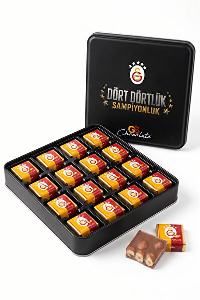 Galatasaray Lisanslı Dört Dörtlük Şampiyonluk Özel Büyük Metal Kutu Fındıklı ...