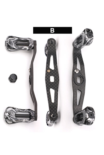 Choice B .Silver Black ROLLFISH Fishing Reel Handle Rocker Arm Carbon Fiber L...