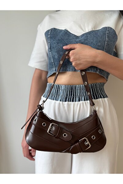 lalettobags Kadın Kahverengi Lotus Model Çapraz Ayarlanabilir Kemer Askılı Om...