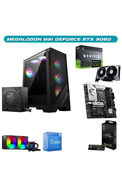MEGALODON Msi Geforce Rtx 5060 i5-14400F 1TB Msi M2 16Gb DDR5 Ram MSI b760m g...