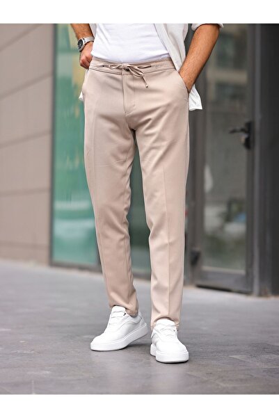 BASEL.CO Jogger din țesătură slim fit pentru bărbați cu lycra și talie cu bre...