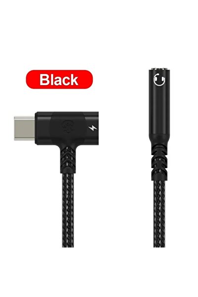 Choice1 محول سماعات أذن أسود 2 في 1 وشاحن USB-C، محول من النوع C إلى كابل صوت...