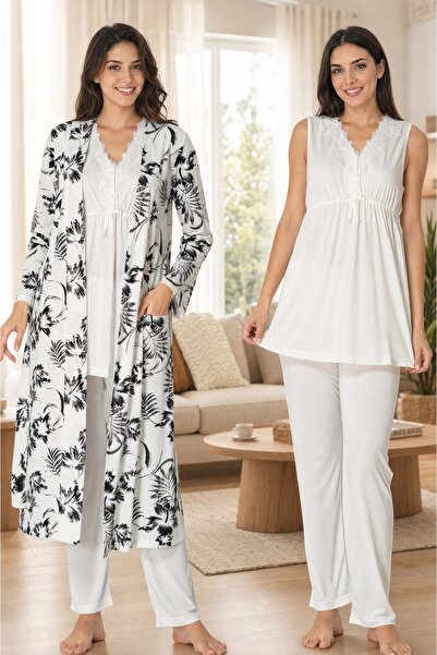 ByLohusa Cotton Pajama Set for Pregnant and Postpartum Women with Adjustable ...