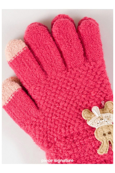 PIECE SIGNATURE 100% Acrylic Children's Gloves with Accessories (Age 3-6)