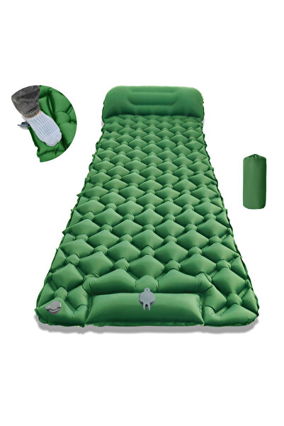 Choice LT-04Army Green وسادة نوم للتخييم في الهواء الطلق قابلة للطي على الشاط...