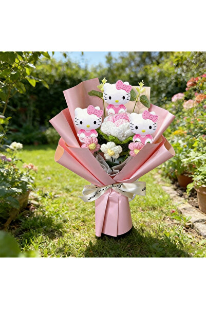 Choice3 Pink Sanrio Rose Bouquet Hello Kitty Mother's Day Crocheted Handheld ...