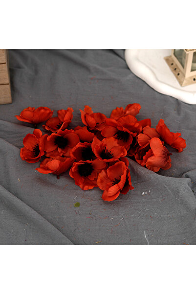 Choice4 Orange red 20pcs Poppy Artificial Flower Head Home Wedding Christmas ...