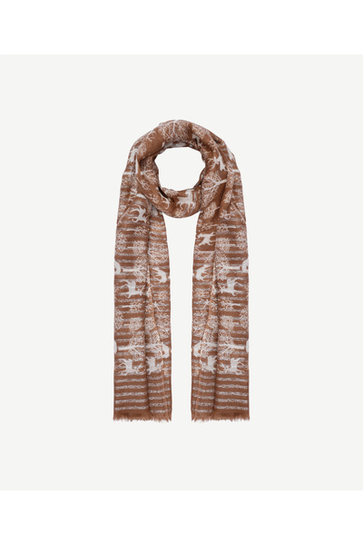 Yargıcı Deer Patterned Wool Shawl