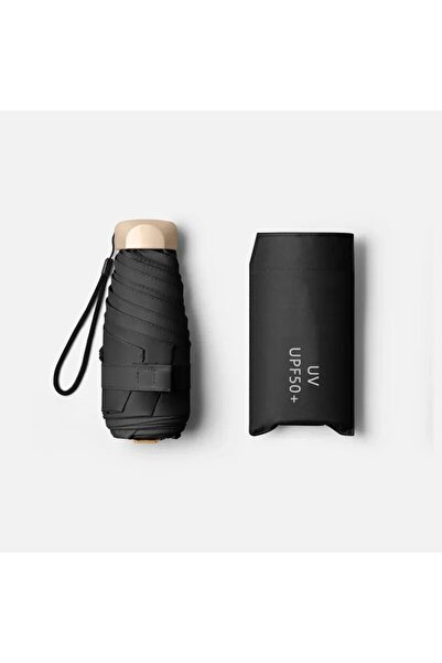 Choice 1pc black 1Pc 55% Off Mini Sun Umbrella Pocket Rain Umbrella Vinyl Fol...