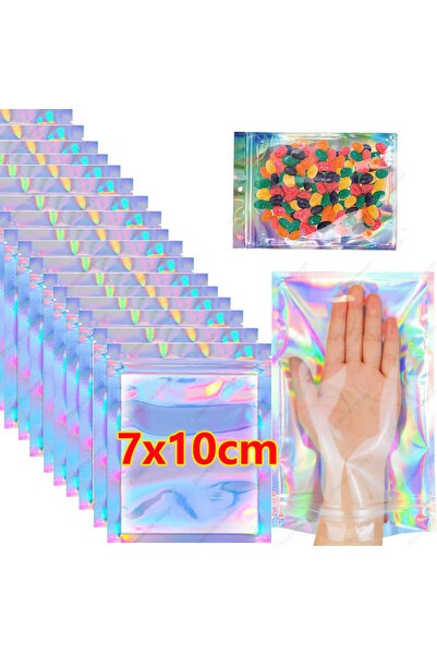Choice28 100 قطعة 7x10 سم 200-1PCS أكياس بلاستيكية ملونة هولوغرافية قابلة لإع...