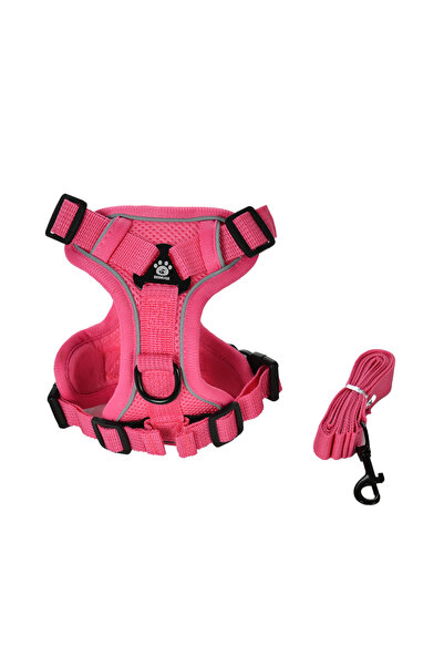 Choice L Rose Red Breathable Cat Harness Leash for Small Medium Dogs Cats Adj...
