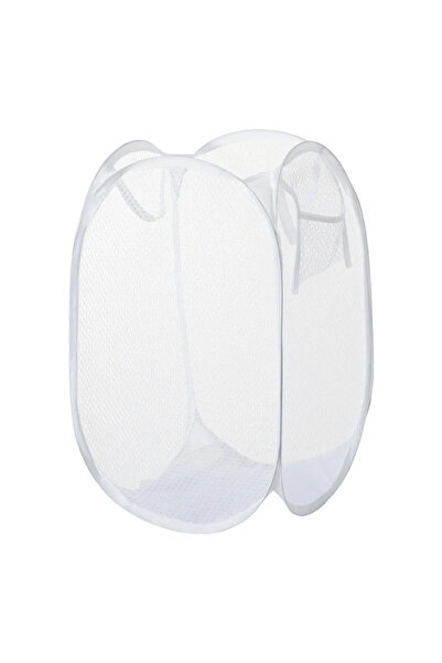 Choice White Dirty Clothes Basket Skeleton Ventilated Foldable Easy Storage P...