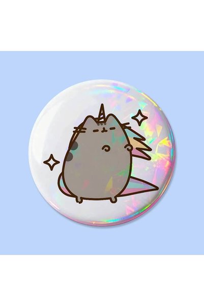 bilibili z16 25x25mm Cute P-PusheenS Badges Button Round Creative Pin Brooch ...