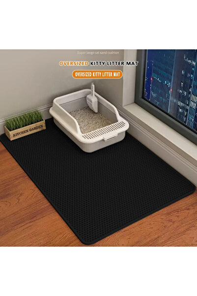 Choice8 40x50cm black Cat Litter Mat 2-Layer Design Premium Sand Trapping Tec...