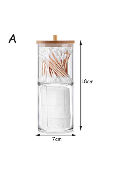 Choice A Acrylic Storage Box Bathroom Jar Makeup Organizer Cotton Round Pad H...
