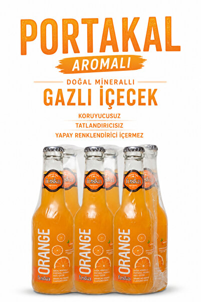Fuska Doğal Mineralli Portakal Aromalı Pancar Şekerinden Gazlı İçecek 250ml x...