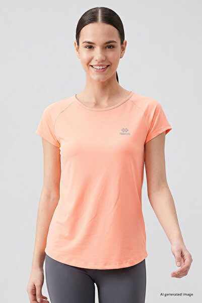 TOMMY LIFE Mercan Short Sleeve Standard Fit O-Neck Women's T-Shirt with Back ...