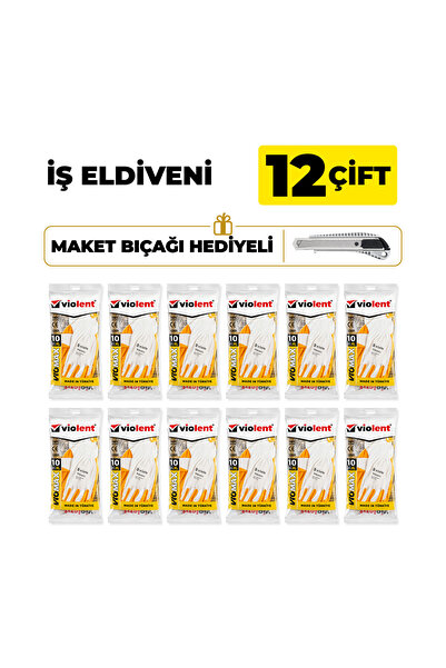 VİOLENT Viomax 2501 Nitril Kaplı Örme İş Eldiveni No:10 Sarı-Beyaz 12 Çift – ...