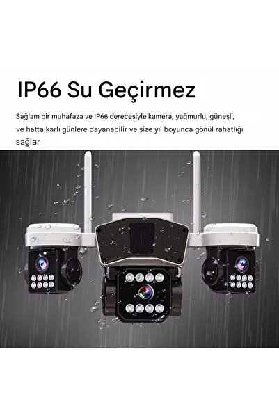 O-KAM Okam 3036 Pro, 9mp, Wifi, 3 Lens, Akıllı Kamera, Yapay Zeka, İnsan Algılama, Uzak İzleme,