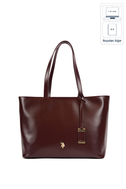 U.S. Polo Assn. حقيبة كتف نسائية باللون الأحمر الداكن Us26608