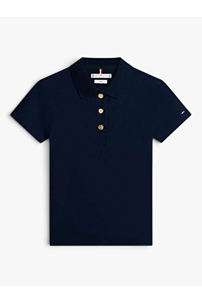 Tommy Hilfiger Pamuklu Slim Fit Düğmeli Polo Yaka T Shirt POLO YAKA T SHİRT W...