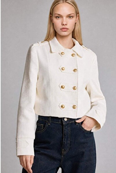 DeFacto Afra X High Collar Tweed Napoleon Jacket I2534Ax26Au