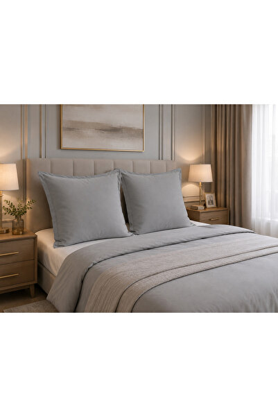 Liz Line Set doua huse perna, bumbac ranforce, culoare gri, colectia "Monocrom"