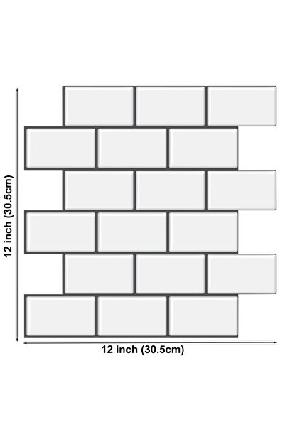 Choice 5 pieces VP101 5 Sheets Wall Tile Sticker White Self Adhesive Tiles Wa...