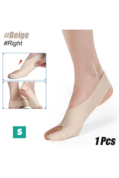 Choice7 Beige-Right-S 1pc Toe Separator, Bunion Relief Toe Straightener for A...