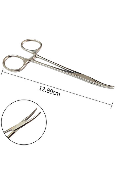 Choice A-12.5cm-Bent Stainless Steel Hemostatic Forceps Vascular Forceps Surg...