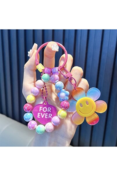 Choice1 6 Korean Style Sweet Flower Keyrings Colorful Beaded Chains Keychains...