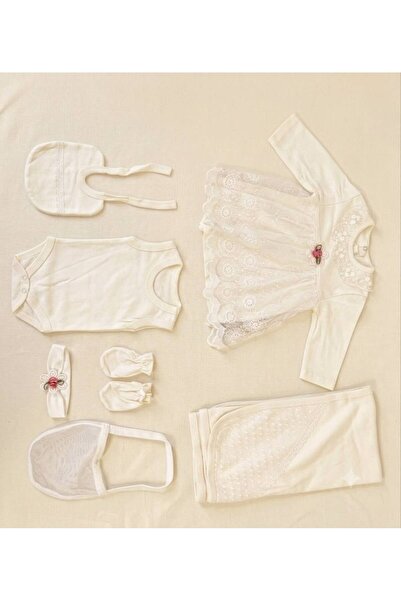 Roya Newborn Baby 8 Piece Set - %100 Cotton Compact Turkish Cotton Delicate L...