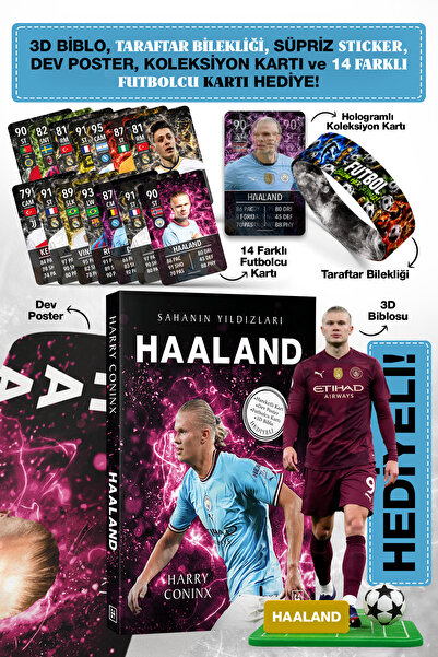 Parodi Yayınları Haaland Futbolcu Kitabı - Maç Kornası, 3D Biblo, Dev Poster,...