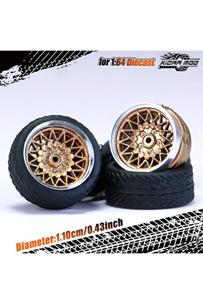 Choice1 Bronze Kicarmod 1/64 Model Car ABS Wheels with Tire Rivet Axle Metal ...