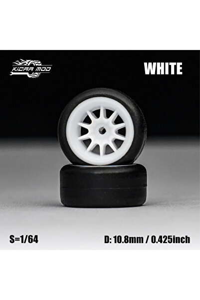 Choice1 MMW77 1/64 Model Car White Wheels with Fixed Tires Comes with Rivets ...