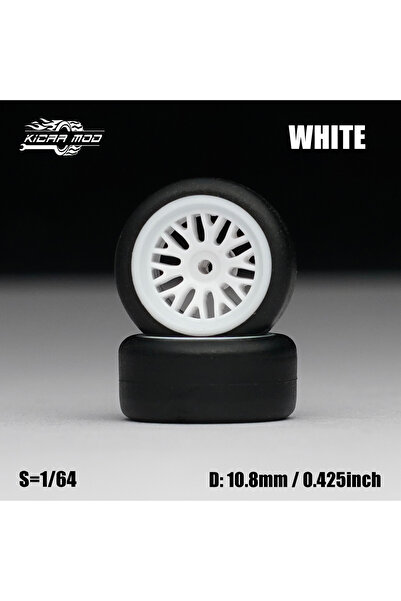 choice2 MMW119 1/64 Model Car White Wheels with Fixed Tires Comes with Rivets...