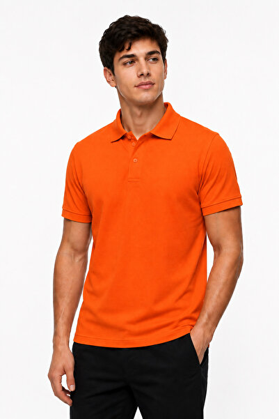 KaeLaurean Men's Orange Polo Neck T-shirt