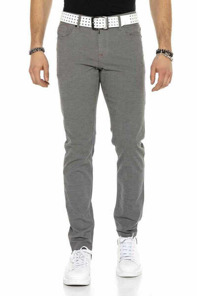 Generic Brand Cd372B Slim Fit Narrow Leg Men's Flexible Waist Pants