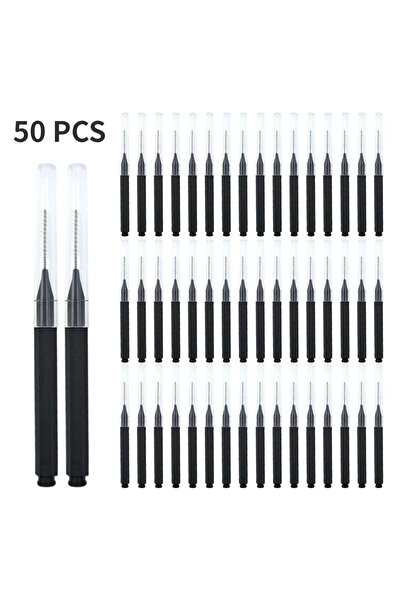 Choice1 50PCS Black 10/50PS Portable Mini Eyebrow Brushes Disposable Eyelash ...