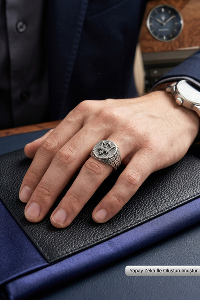 Begondio Special Design Masculine Adjustable Men's Ring with Spear Figure