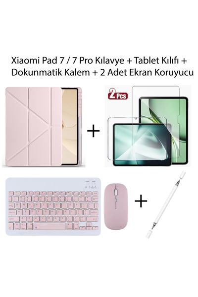Yesnıce Xiaomi Pad 7 / 7 Pro Uyumlu Standlı Kılıf Ve Dokunmatik Kalem Ve Klav...