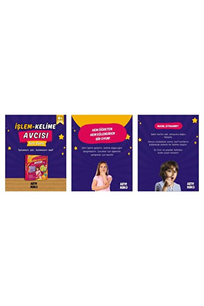 Artenino Işlem Kelime Avcısı Kutu Oyunu 4 Adet Yazı Tahtası Ve 88 Işlem Kelime Kartı