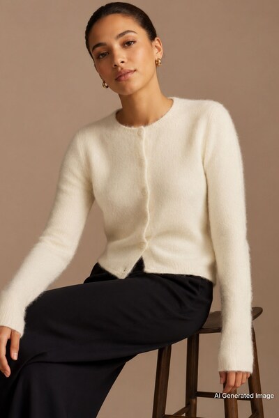 Madmext Ecru Buttoned Knitwear Cardigan Mg2151