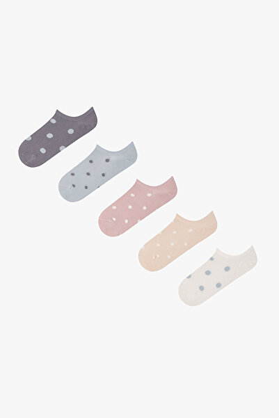 Penti 5 Çift Burun Dikişsiz Pamuklu Renkli Puantiye Desenli Sneaker Çorap
